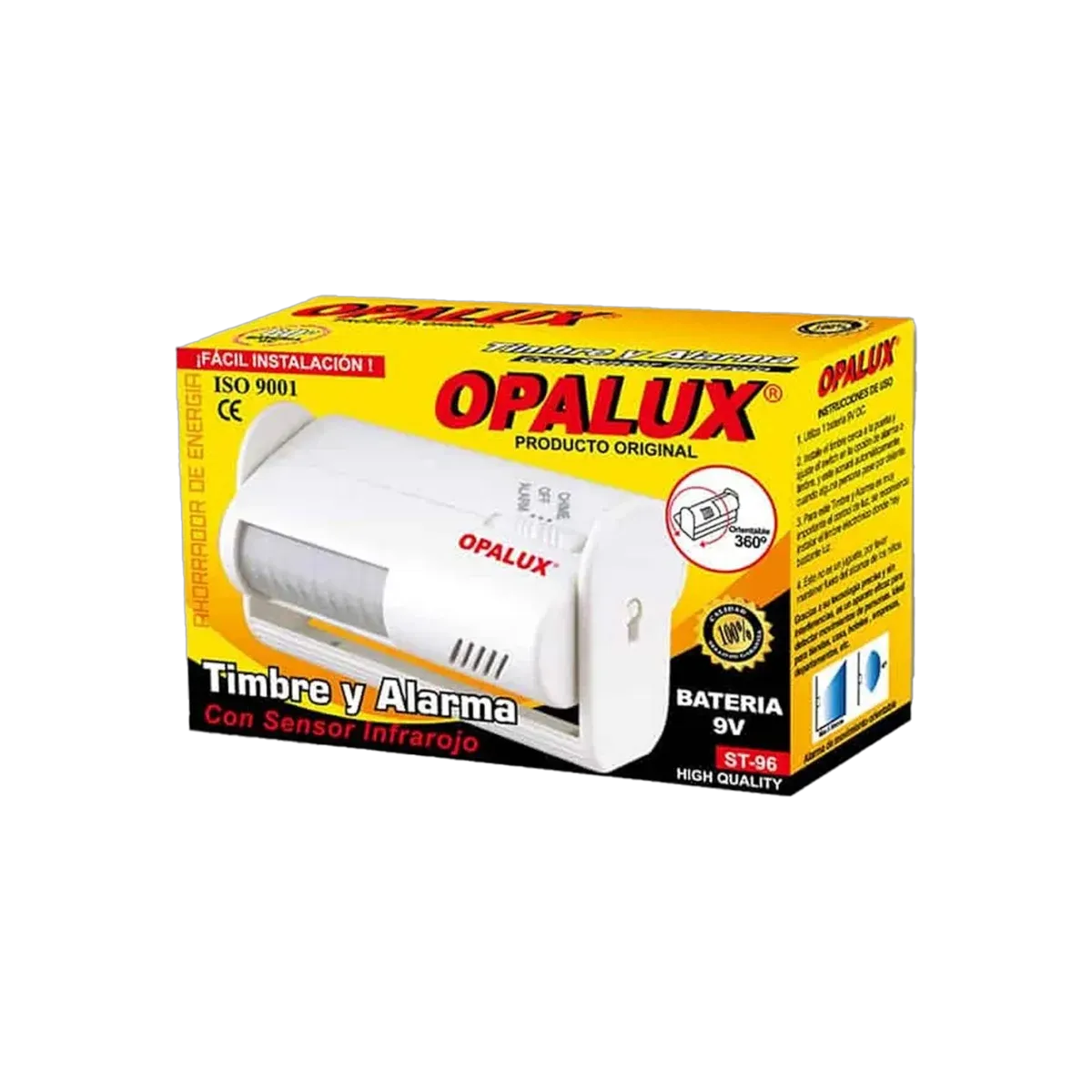 Alarma y Timbre c/Sensor Opalux IP20 DC-9V - vista 2