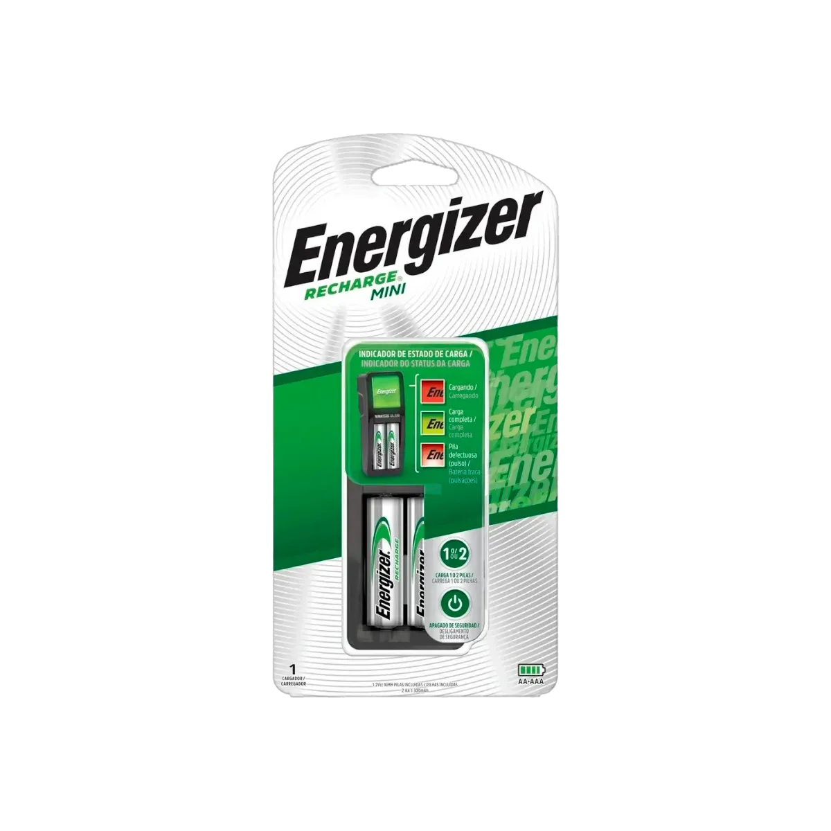 Cargador de Pilas Energizer Mini AA/AAA 1300 mAh