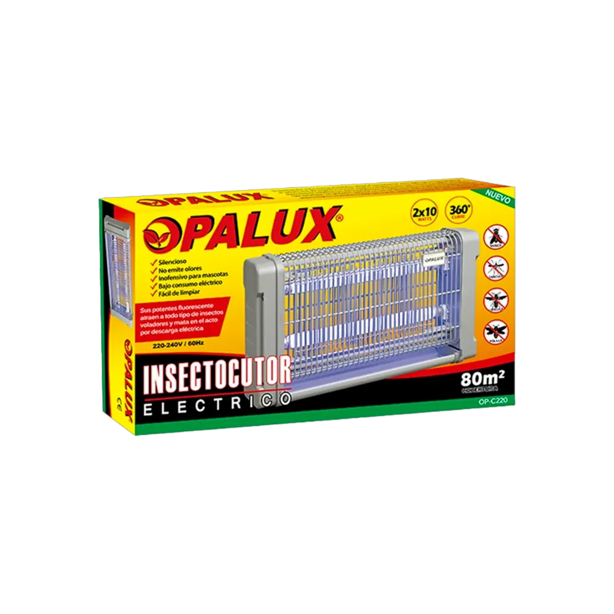 Insectocutor Opalux 20W Cobertura de 80m2