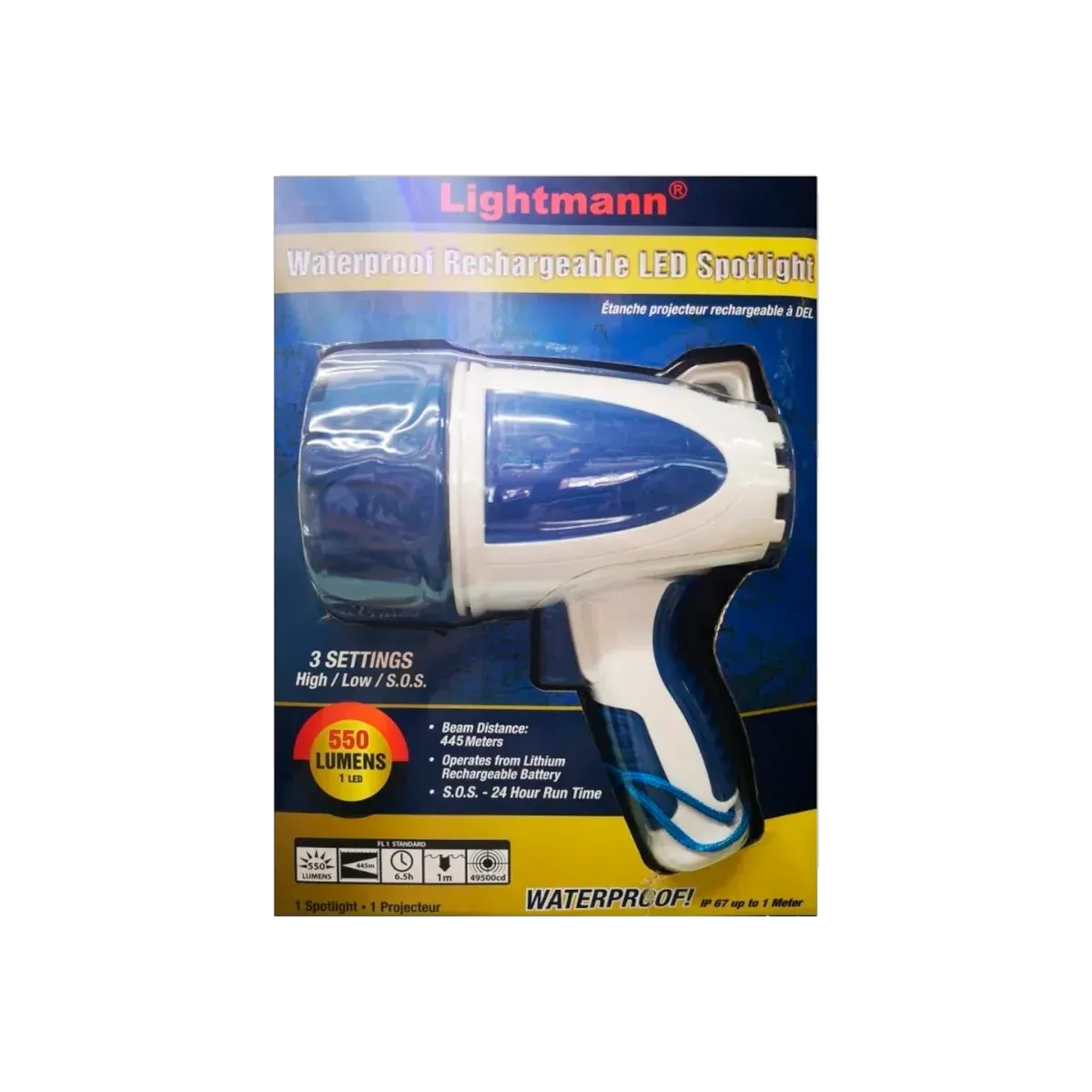Linterna Recargable Lightmann 1 Led 550 Lumens (V-0205)