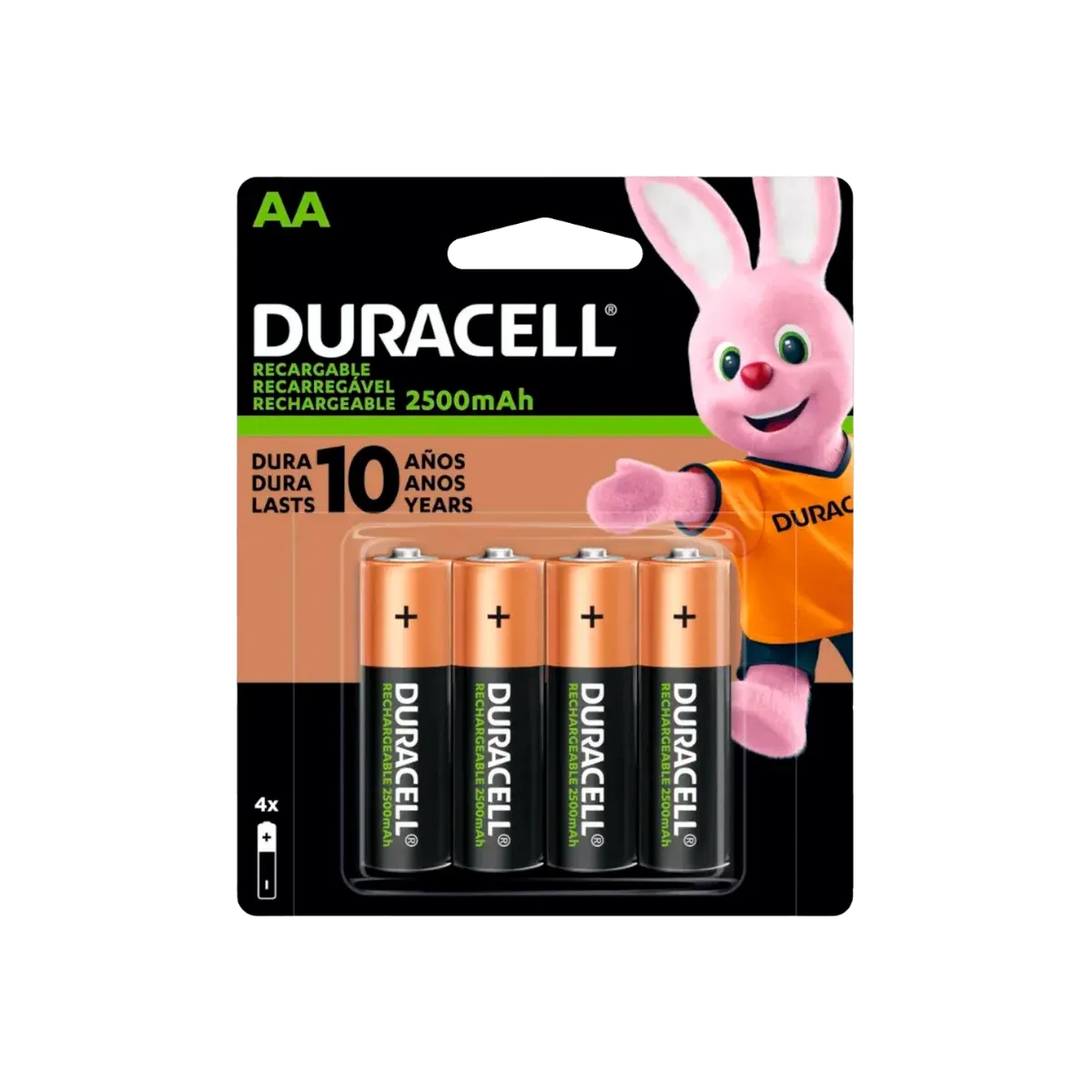 Pila Recargable Duracell AA/4 1.2V 2500MAH