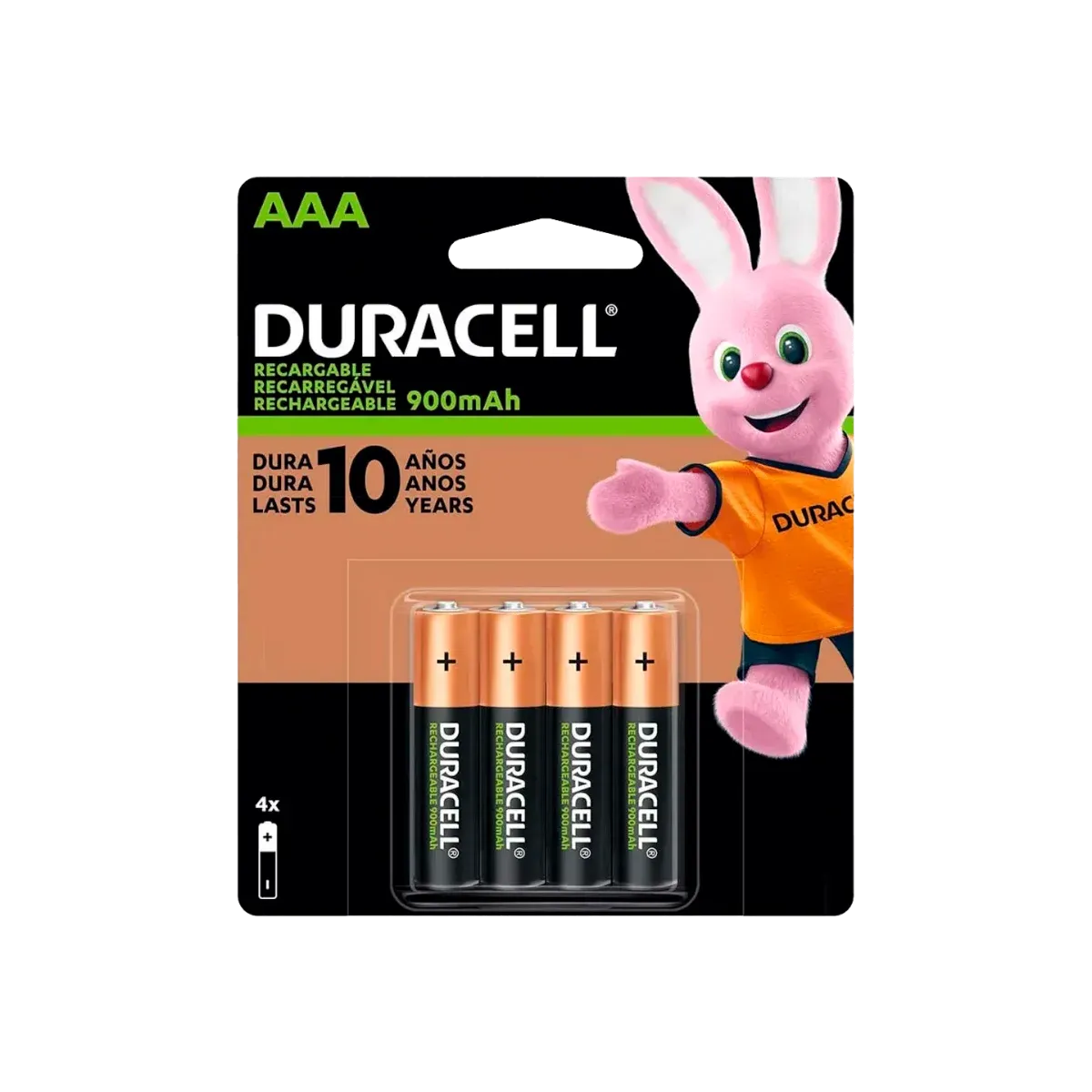 Pila Recargable Duracell AAA/4 1.2V 900MAH