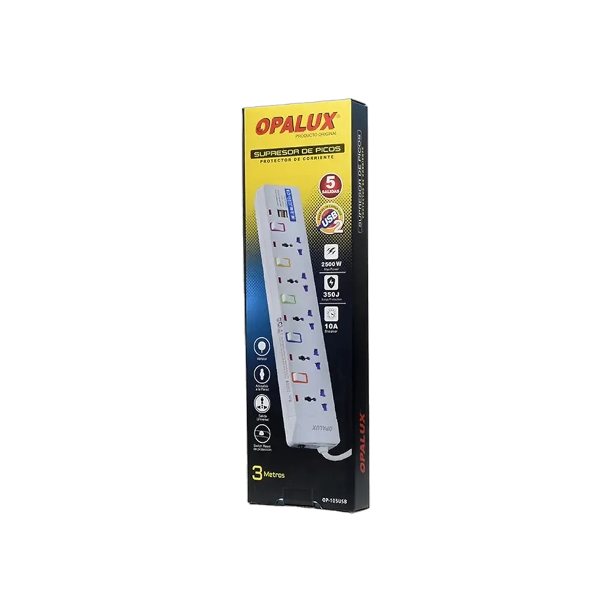 Supresor de Pico Opalux 5 Salidas 2500W