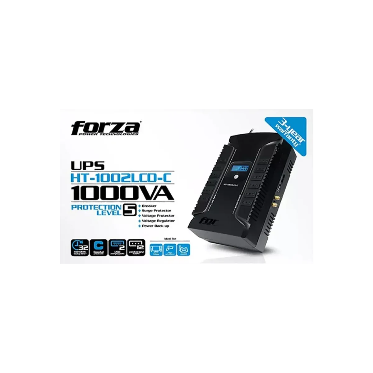 UPS Forza 1000VA/600W USB 220V - vista 2
