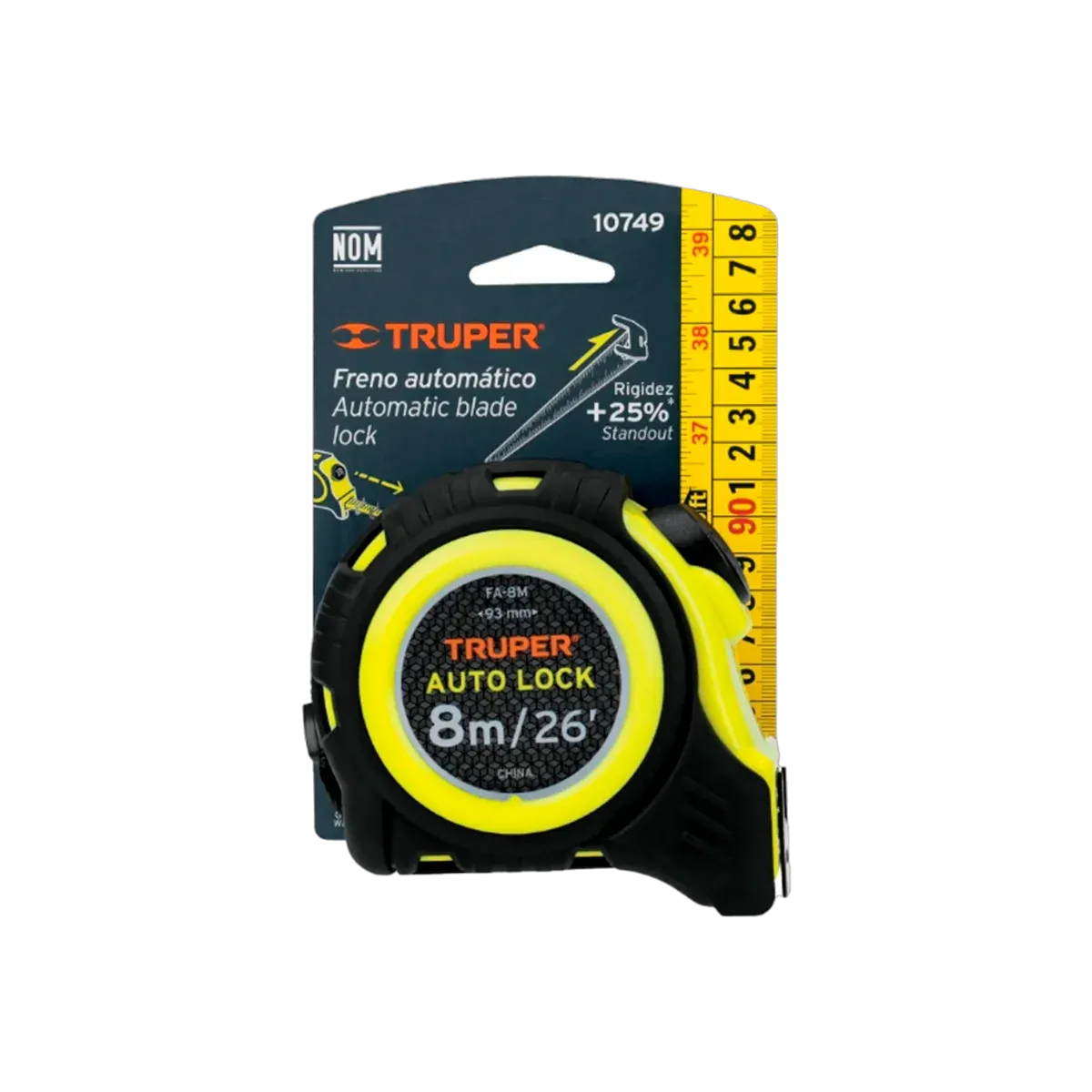 Wincha Auto-Lock Truper Contra Impactos 8M Cinta 25MM - vista 2