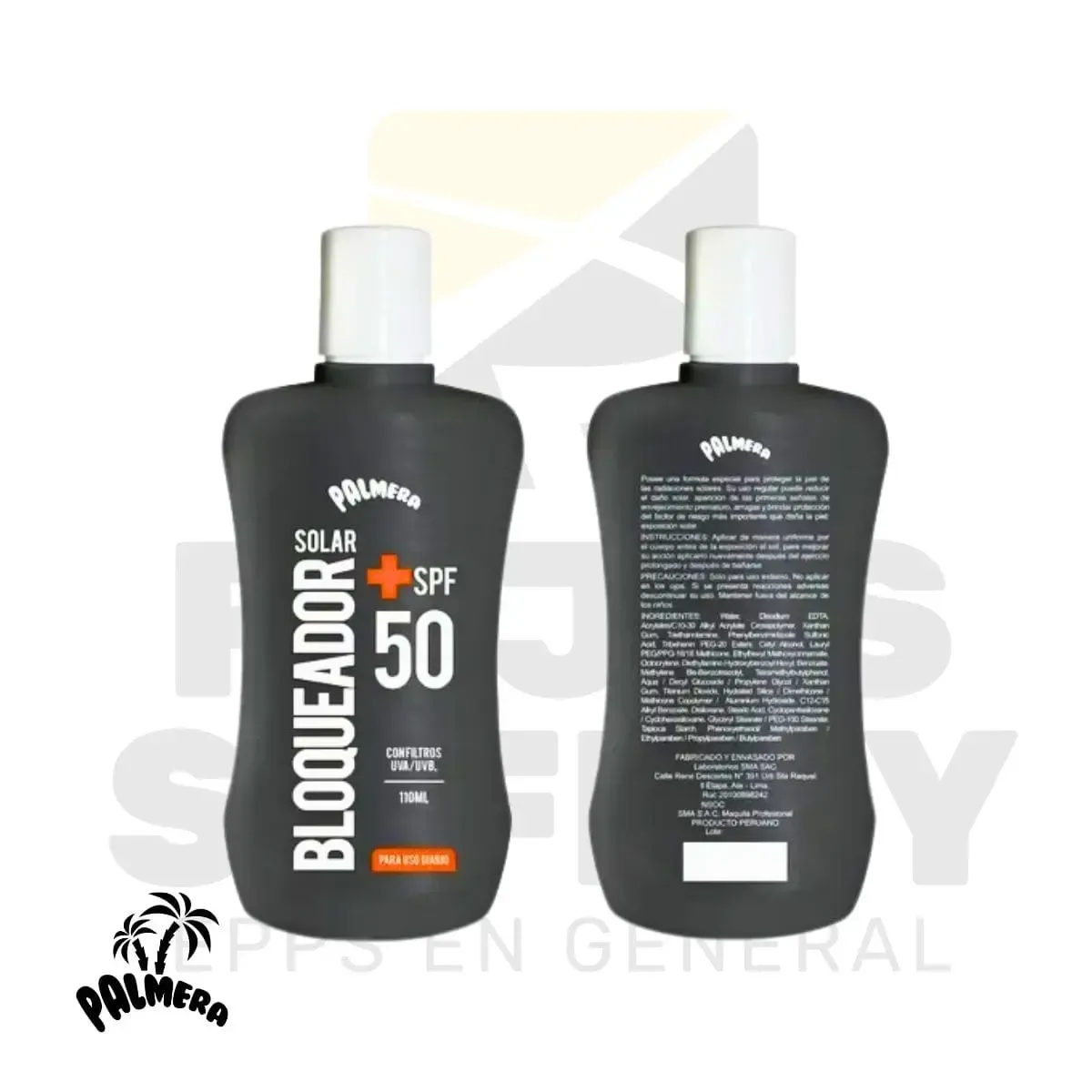 BLOQUEADOR SOLAR SPF 50+ FRASCO 110 ML. PALMERA