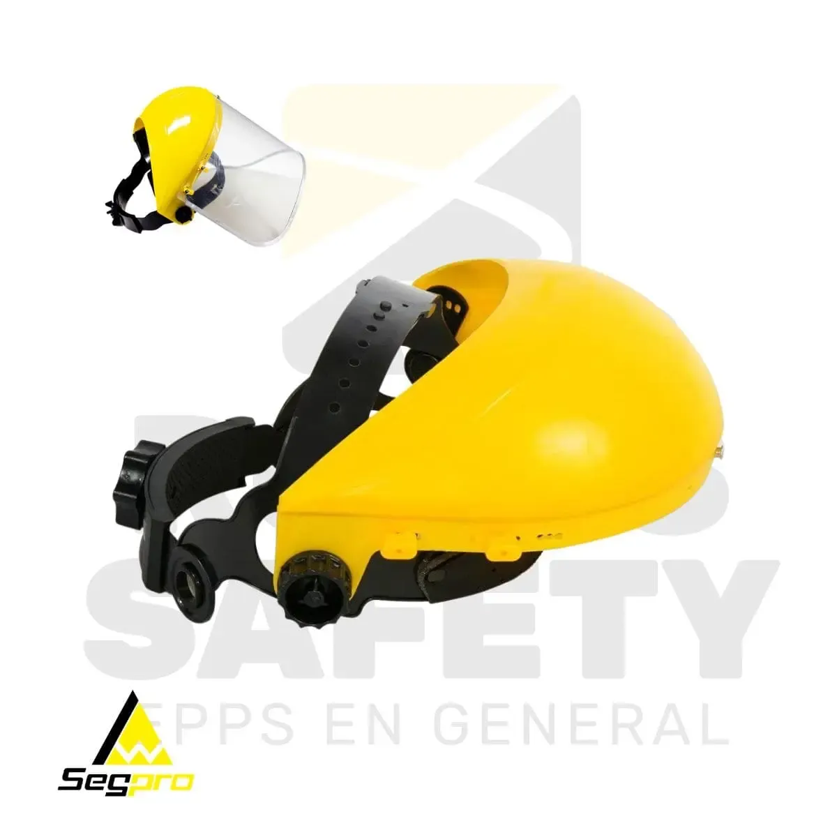 CABEZAL PORTA VISOR AMARILLO CON RACHET SEGPRO