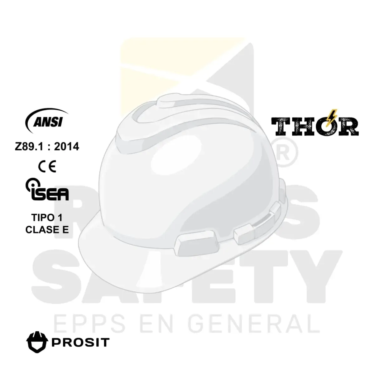 CASCO DE SEGURIDAD BLANCO MODELO THOR PROSIT