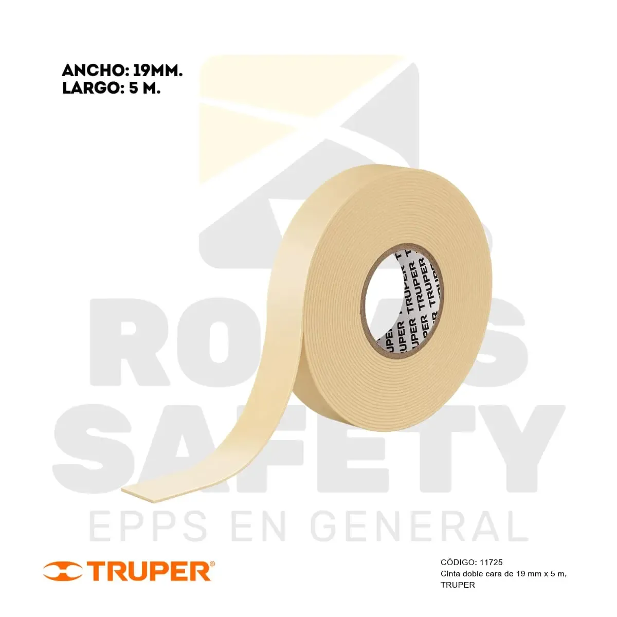 CINTA DOBLE CARA DE 19MM X 5M (11725) TRUPER - vista 2