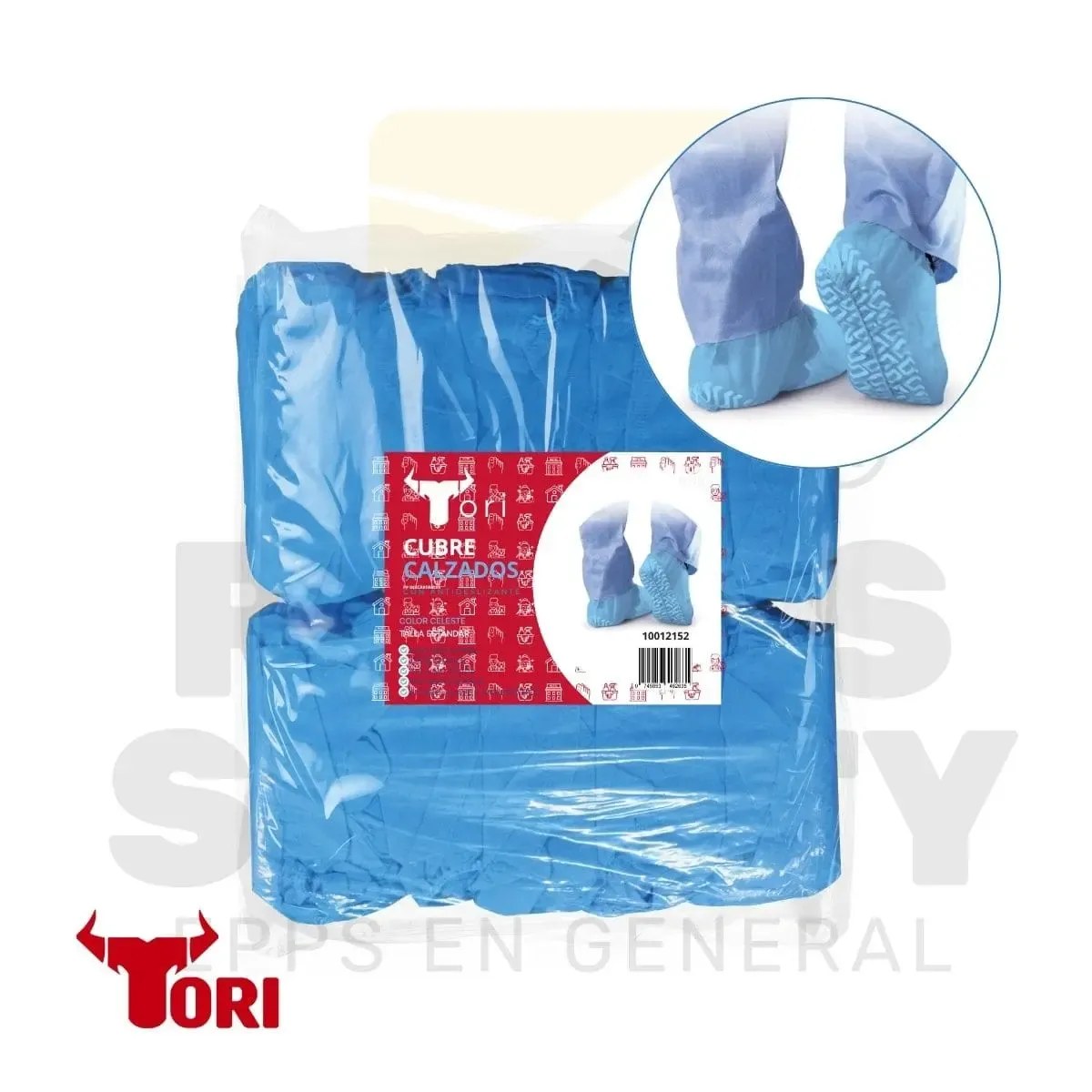 CUBRE CALZADO CELESTE CON ANTIDESLIZANTE TORI