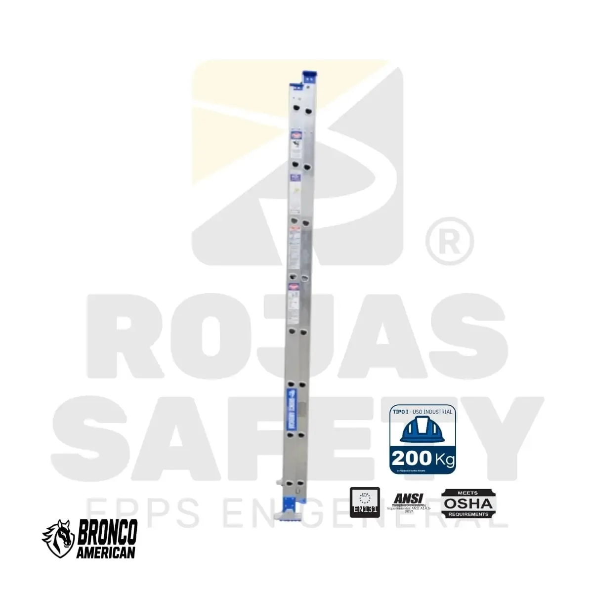 ESCALERA TELESCOPICA ALUMINIO DE ALTURA AJUSTABLE USO INDUSTRIAL BRONCO AMERICAN - vista 3