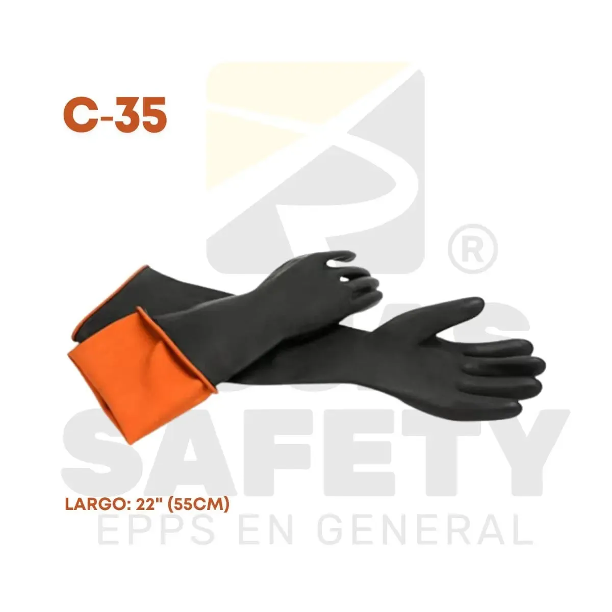 GUANTES CHEMICAL INDUSTRIAL 22 PULG. C-35 IMPORT
