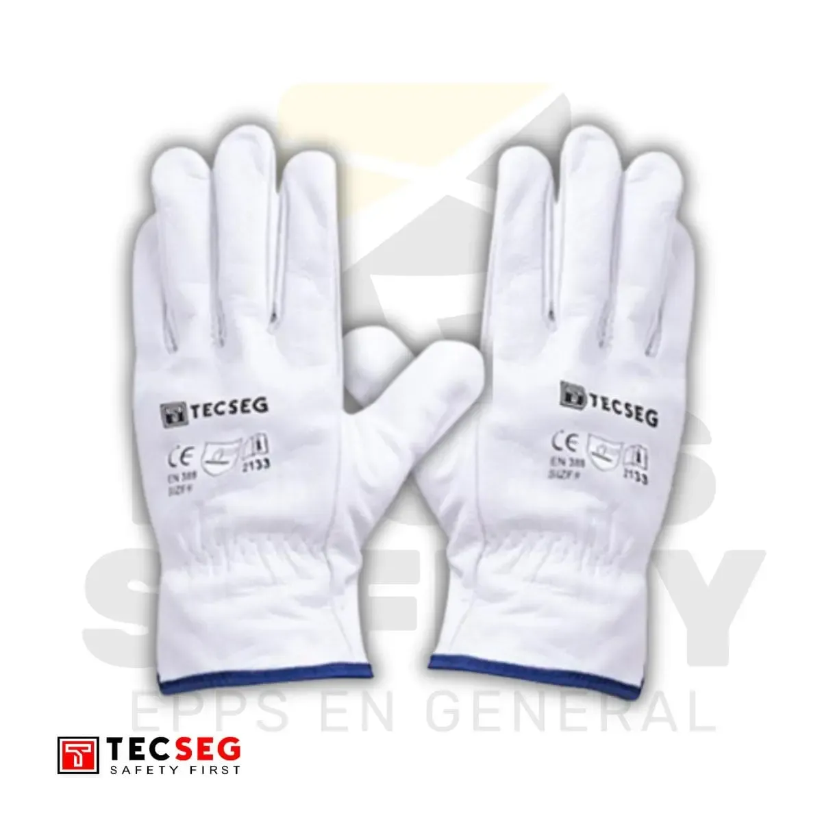 GUANTES CUERO BADANA AS010 BLANCO TECSEG