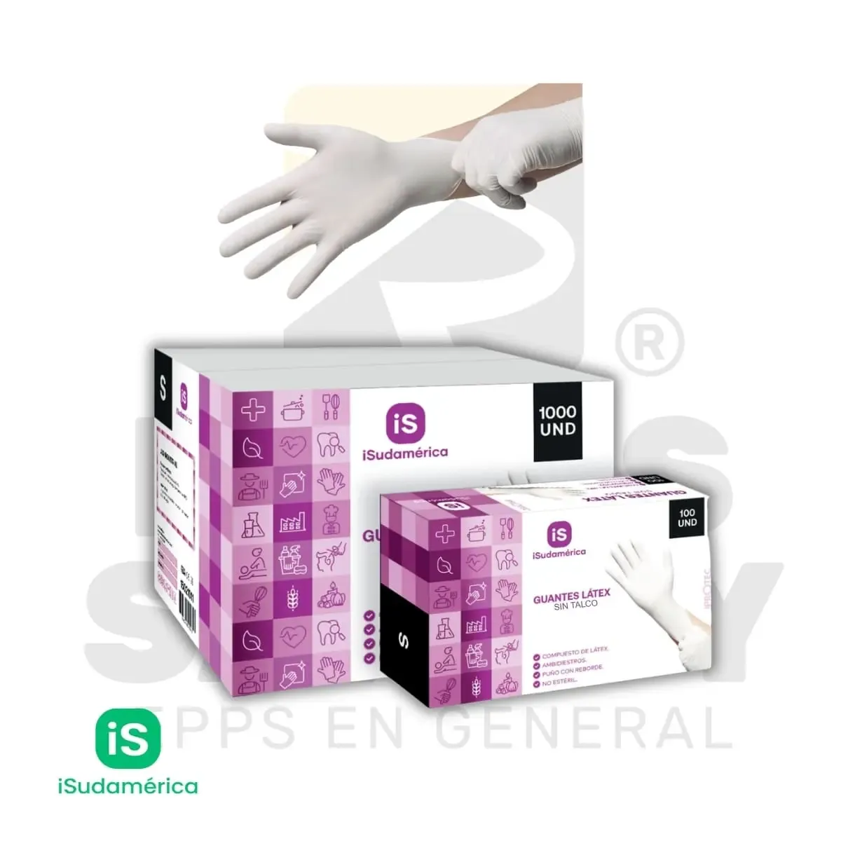 GUANTES DE NITRILO BLANCO 4 G. ISUDAMERICA