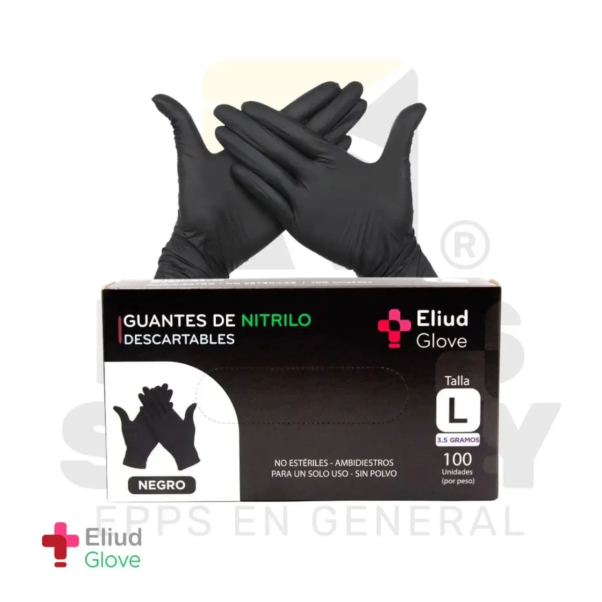 GUANTES DE NITRILO NEGRO 3.5 G. ELIUD GLOVE