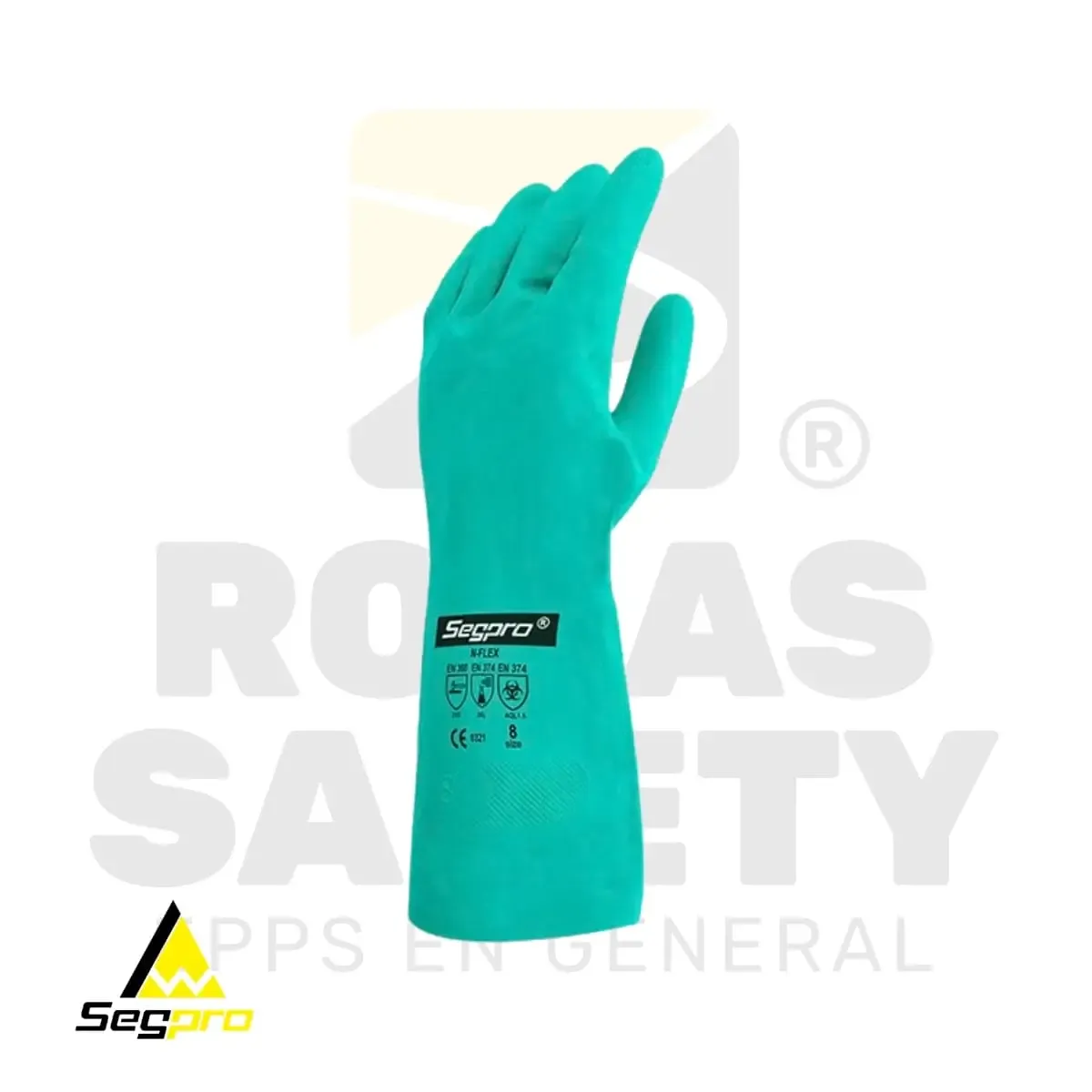 GUANTES DE NITRILO VERDE N-FLEX SEGPRO - vista 3