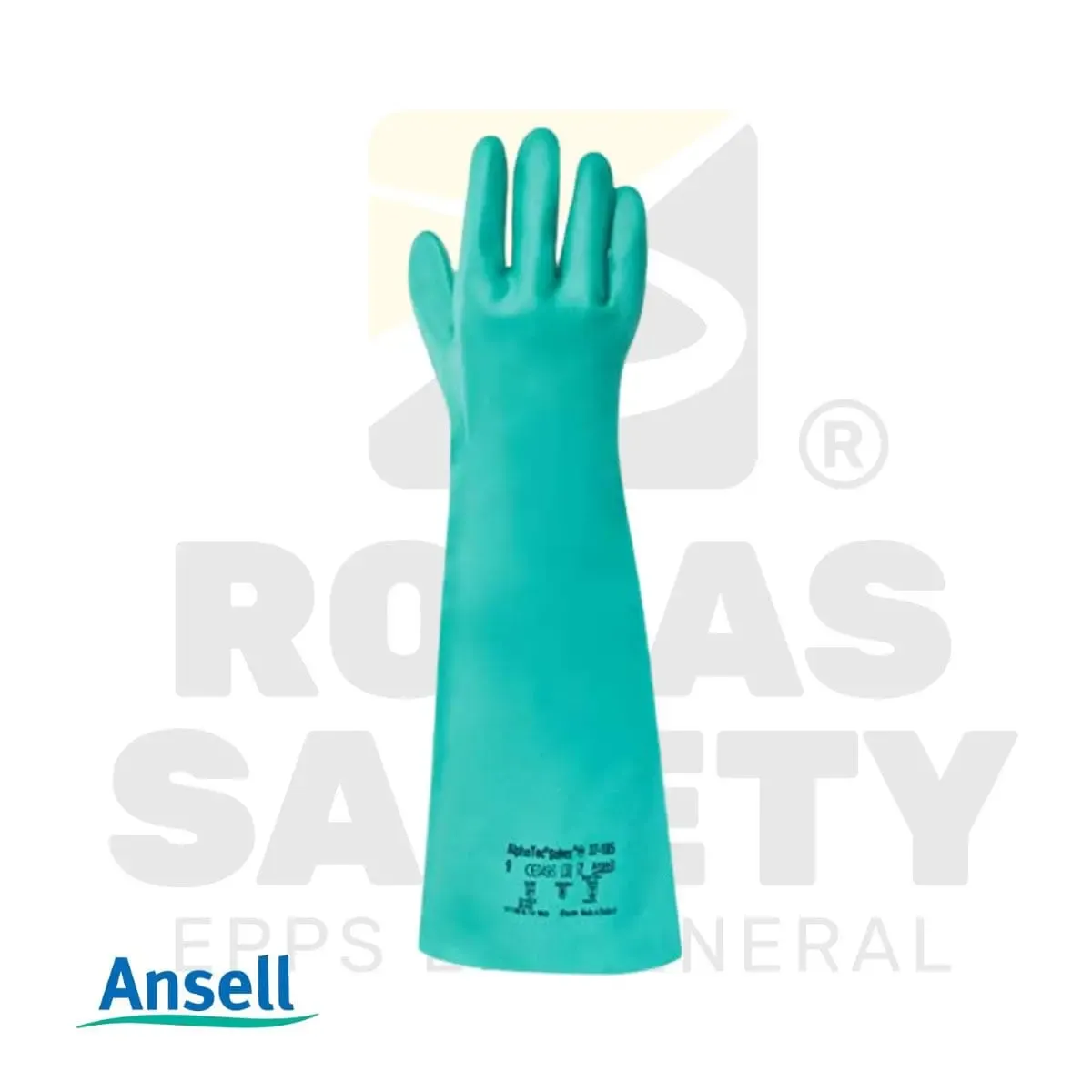 GUANTES RESISTENTES A QUIMICOS SOLVEX 18" 37-185 ANSELL