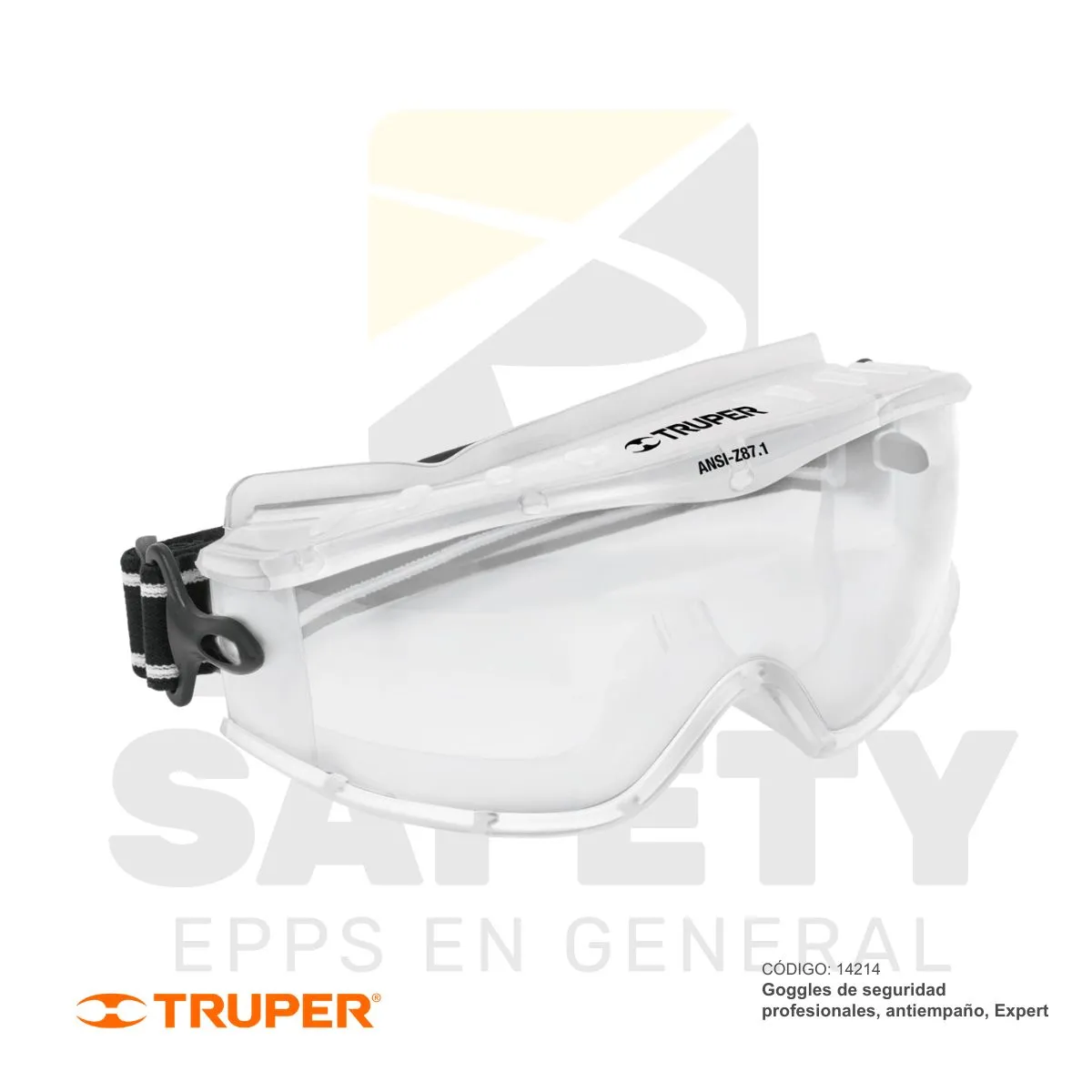 LENTES GOGGLES PROFESIONALES EXPERT AF TRANSPARENTE (14214) TRUPER