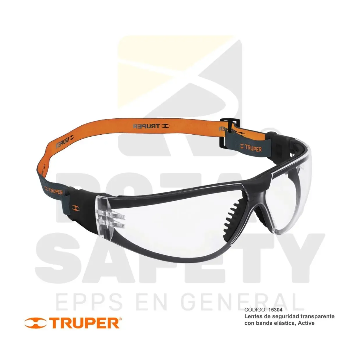 LENTES TRANSPARENTE ACTIVE CON BANDA ELASTICA (15304) TRUPER