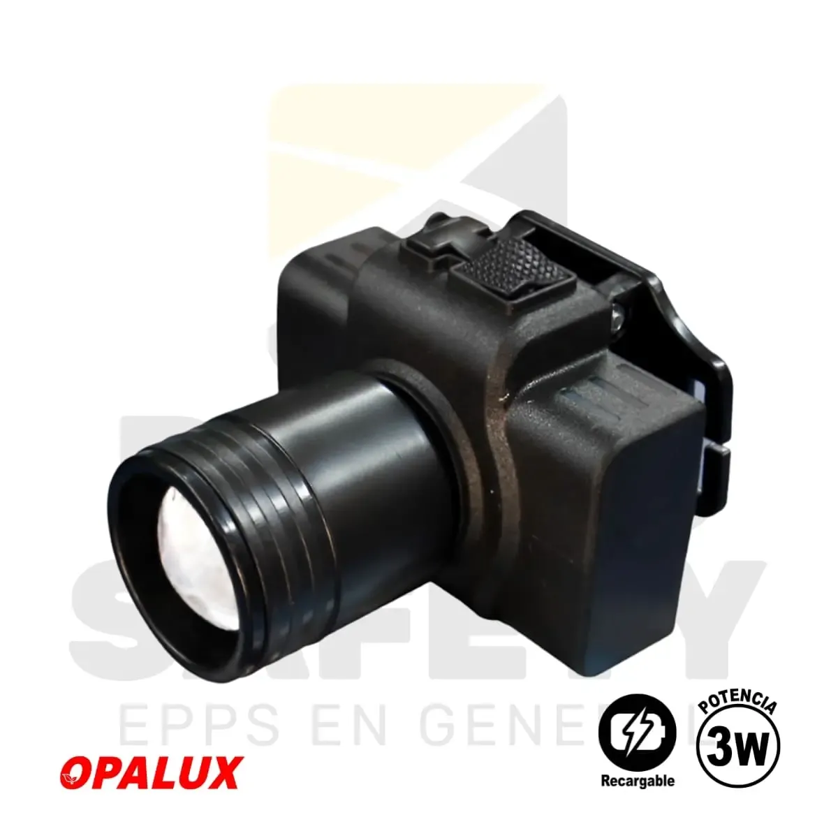 LINTERNA FRONTAL RECARGABLE 3W CON ZOOM OP-008 OPALUX