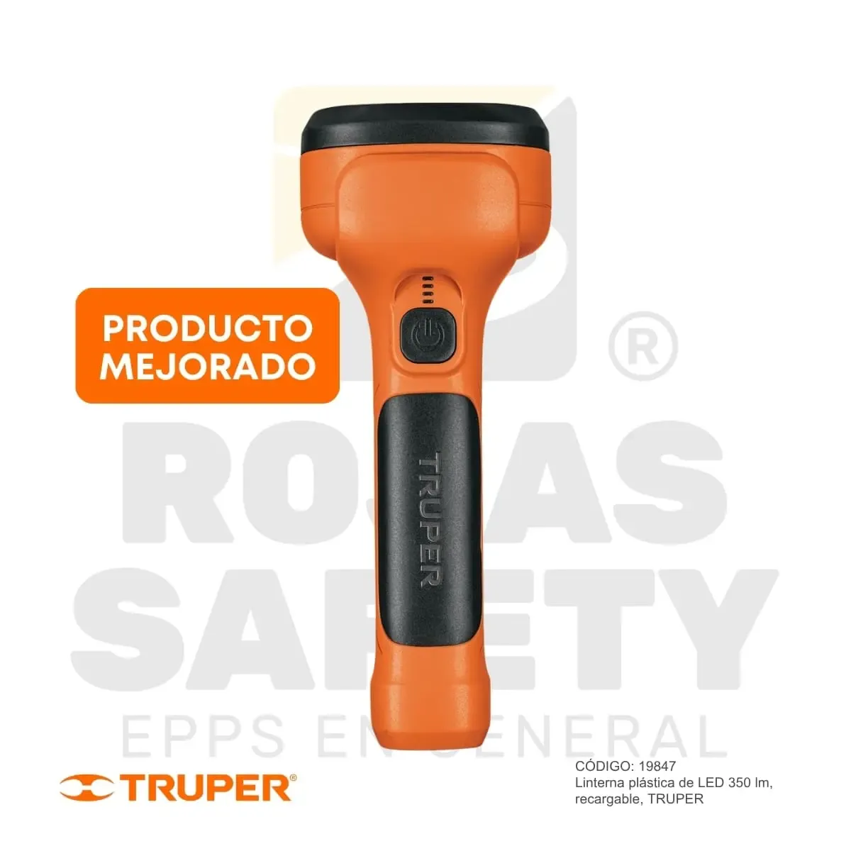 LINTERNA RECARGABLE PLASTICA LED DE 350 LM (19847) TRUPER