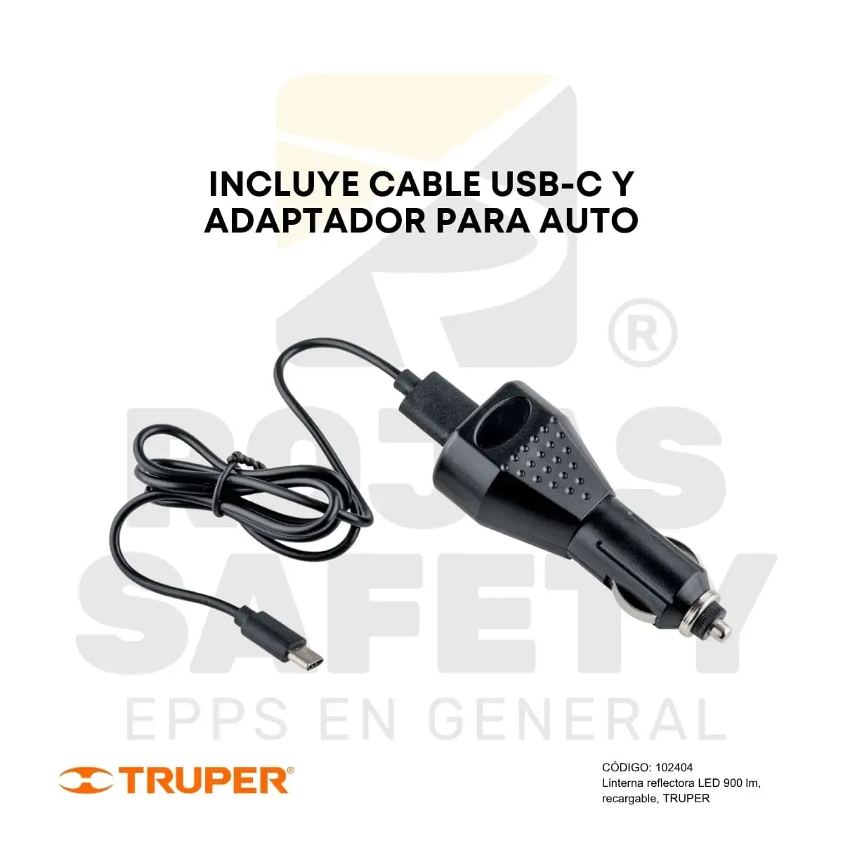 LINTERNA REFLECTORA LED 900 LM RECARGABLE (102404) TRUPER - vista 2