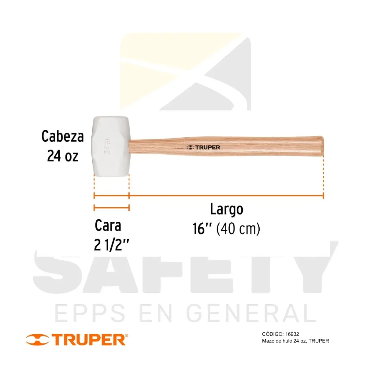 MARTILLO DE GOMA 24 OZ (16932) TRUPER - vista 3