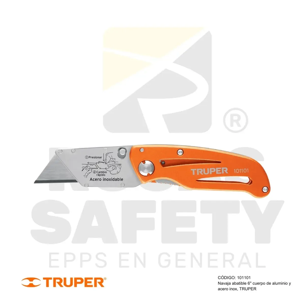 NAVAJA ABATIBLE 6 PULG. CUERPO DE ALUMINIO Y ACERO INXIDABLE (101101) TRUPER