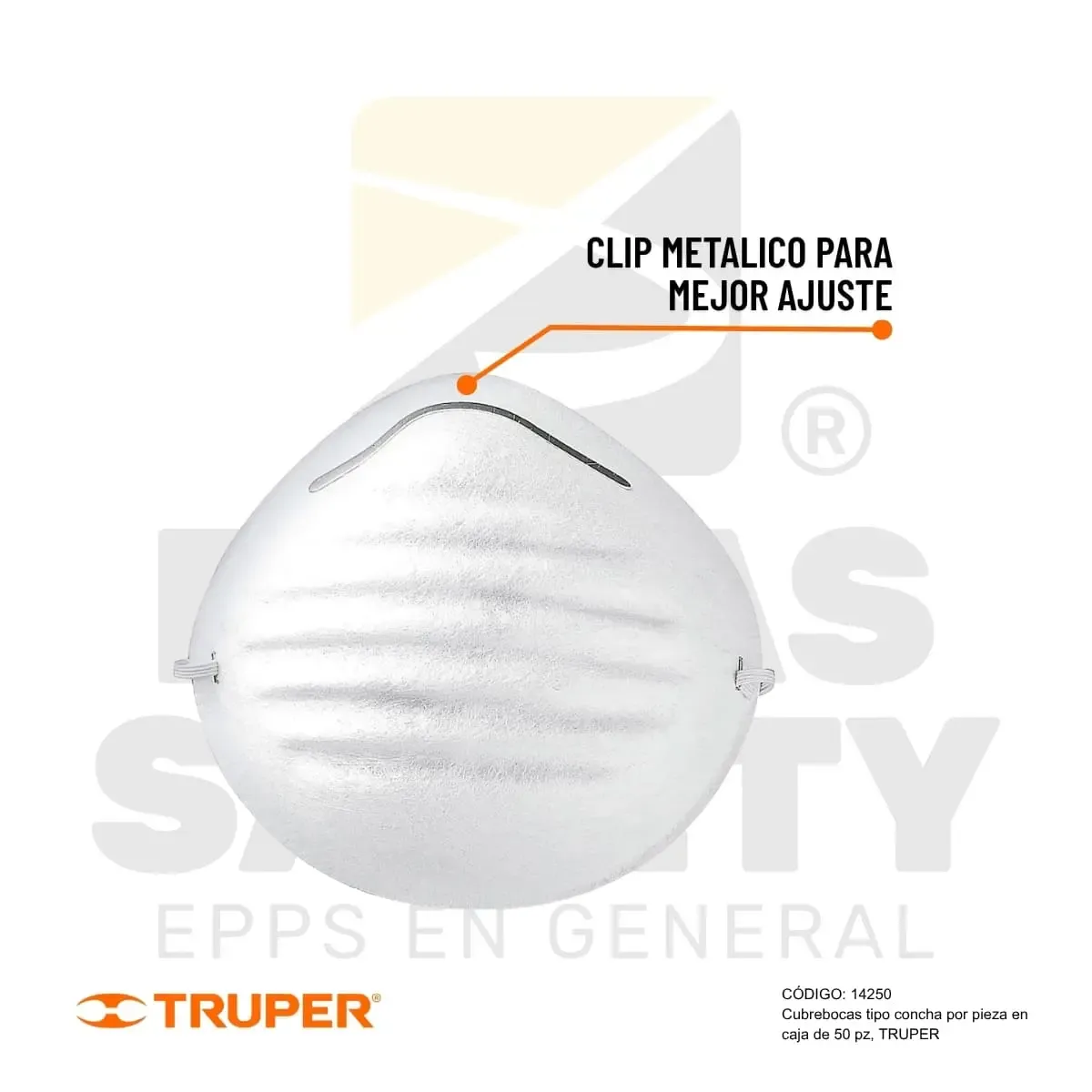 RESPIRADOR PARA POLVOS CAJA 50 PIEZAS (14250) TRUPER - vista 2