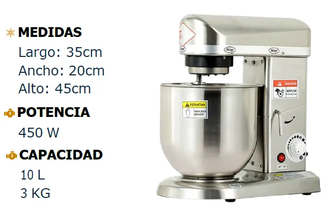 Batidora 10Lts gris