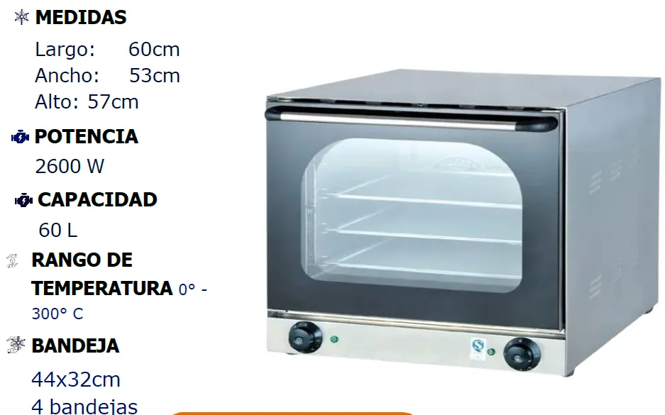 Horno eléctrico 60cm
