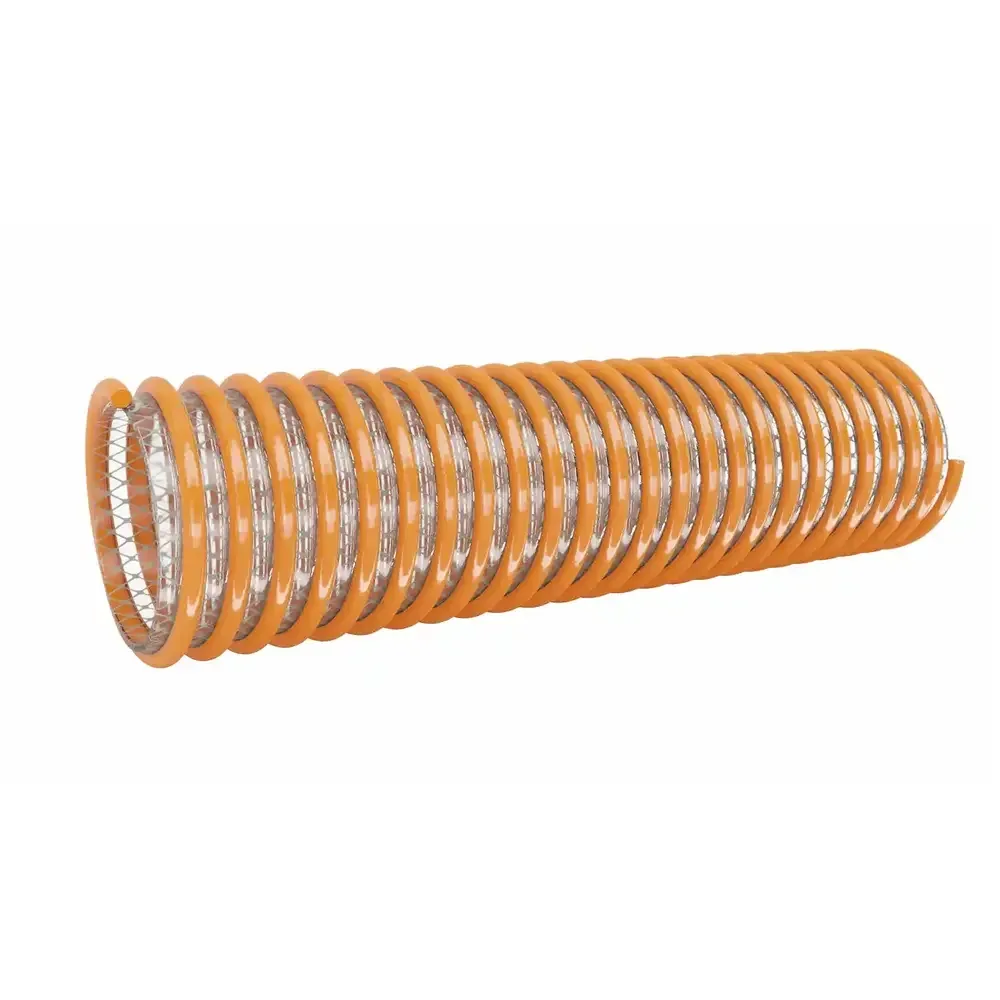 Manguera de PVC transparente con espiral naranja